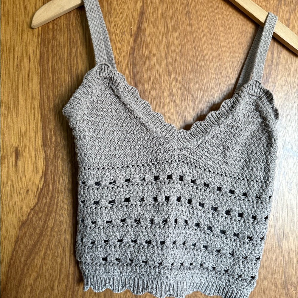 Streetwear Society Knit Crop Top - Tan